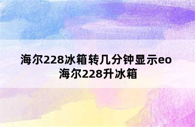 海尔228冰箱转几分钟显示eo 海尔228升冰箱